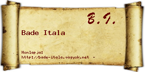 Bade Itala névjegykártya